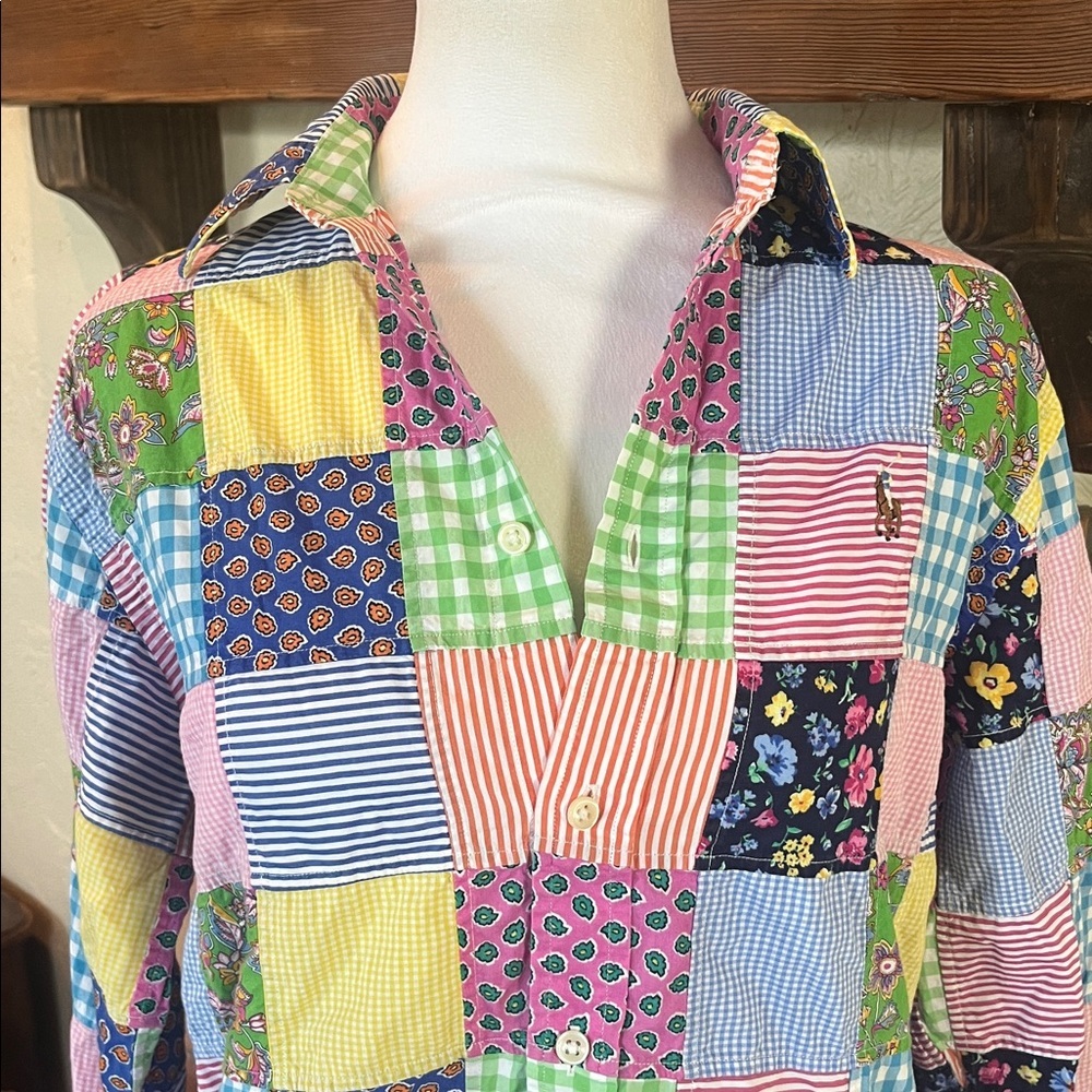 Ralph Lauren Multicolor Patchwork Button Down Shi… - image 3